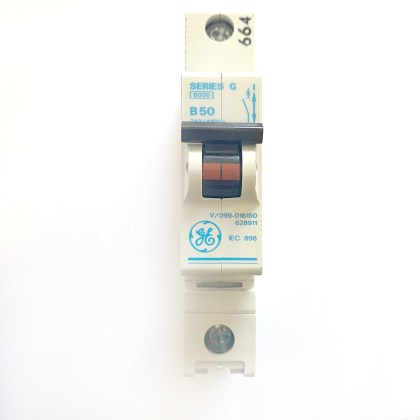 GE General Electric Series G V/099-016150 628911 B50 50A 50 Amp MCB Circuit Breaker Type B